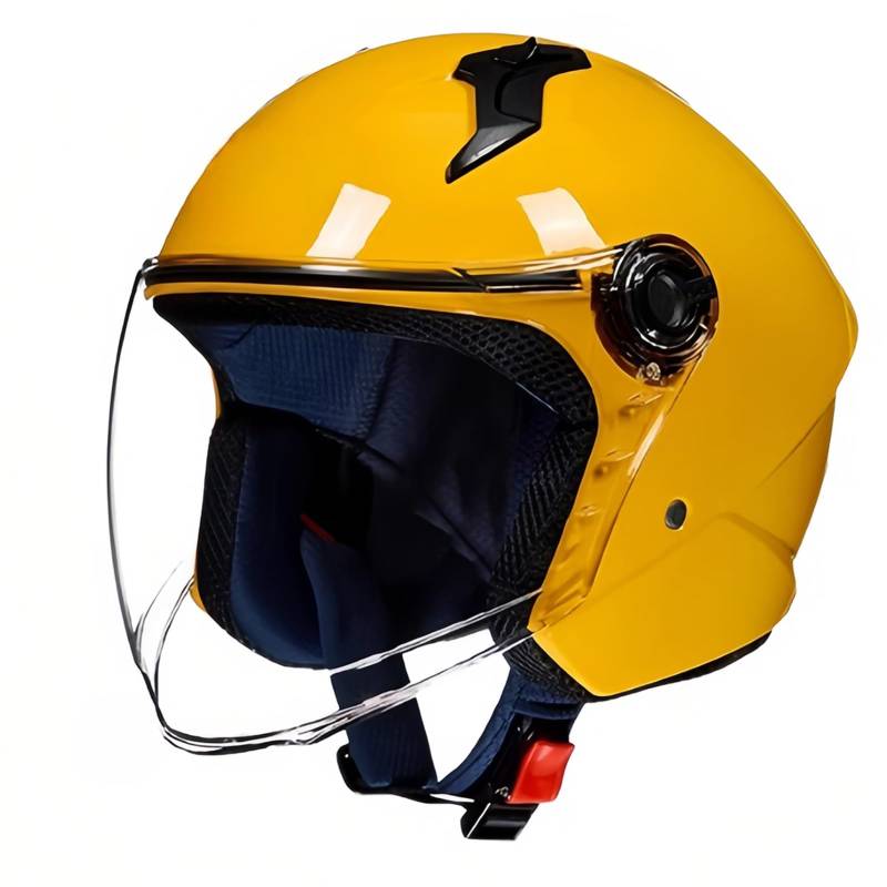 Motorradhelm Mopedhelm Mit Sonnenblende ECE Zertifiziert Roller Helm Helm Für Erwachsene Mopedhelm Für Herren Damen B,M(54-55CM) von GAOZITAIGZ