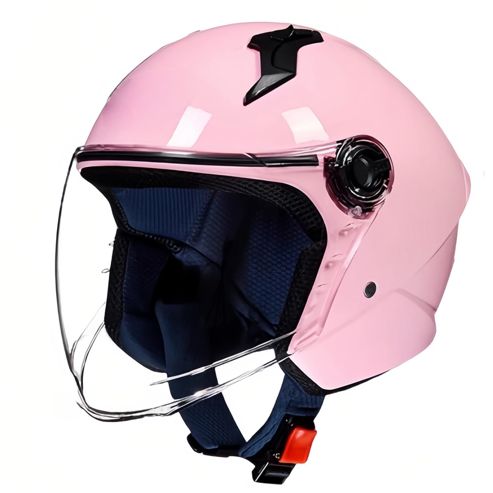 Motorradhelm Mopedhelm Mit Sonnenblende ECE Zertifiziert Roller Helm Helm Für Erwachsene Mopedhelm Für Herren Damen C,L(55-56CM) von GAOZITAIGZ