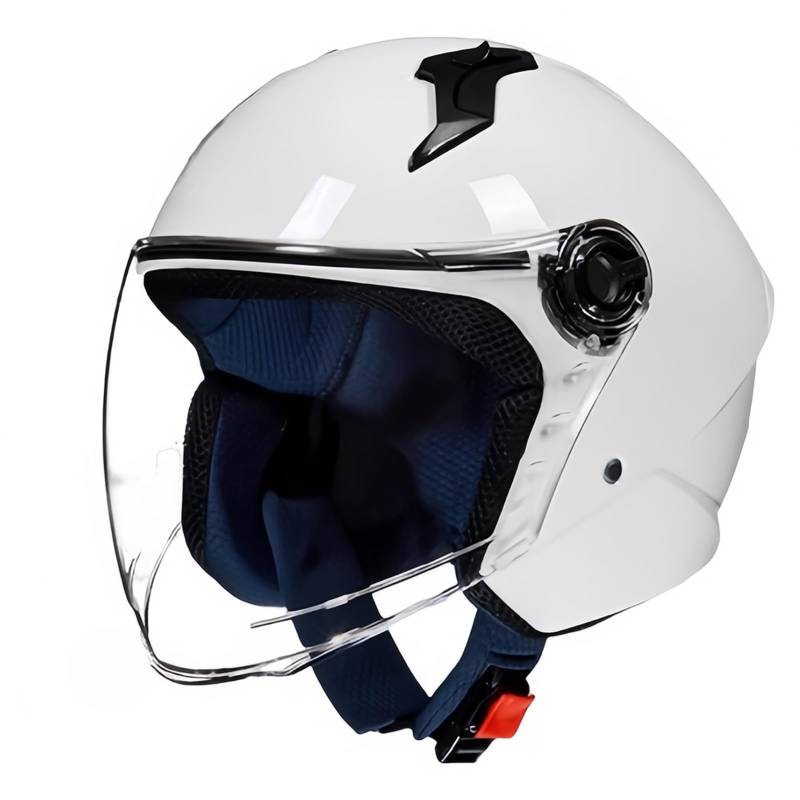 Motorradhelm Mopedhelm Mit Sonnenblende ECE Zertifiziert Roller Helm Helm Für Erwachsene Mopedhelm Für Herren Damen F,L(55-56CM) von GAOZITAIGZ