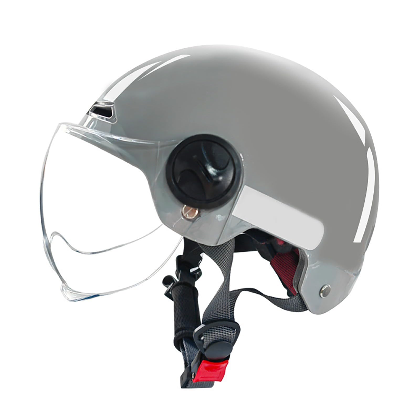 Retro-Helm, Motorradhelm, Lederhelm, Jethelm, Retro-Moped-Helm Mit Schutzbrille, ECE-Zertifizierter Deutscher Motorrad-Cruiser-Roller-Helm D,(55-63CM) von GAOZITAIGZ