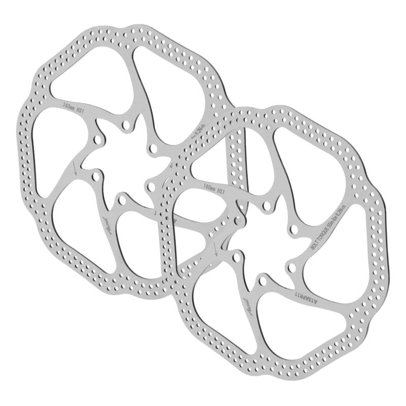 GAROZATION 2 Satz Mechanische Fahrrad Scheibenbremse 160 Mm Hinterrad Bremssystem Mit 6 Schrauben Ideal Für Mountainbikes Und Rennräder Inklusive Werkzeug Für Einfache Montage Und von GAROZATION