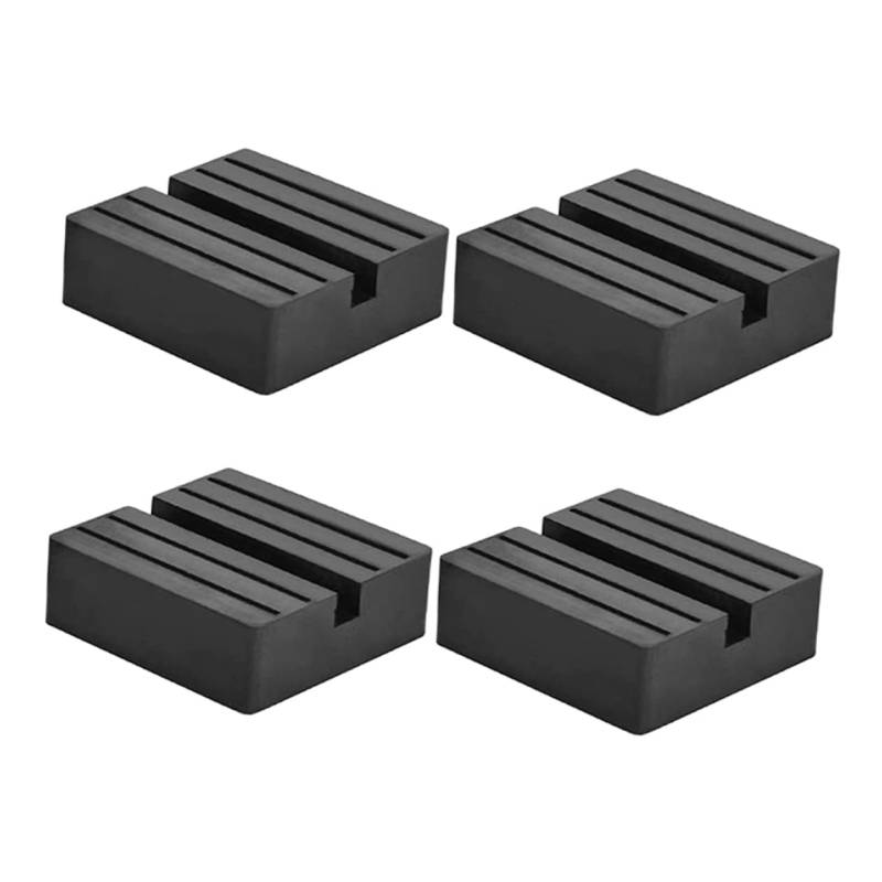 GAROZATION 4 Stück Gummiblock Gummiauflage Für Autohebebühne Wagenheberständer Klemmschweißbuchsenadapter Wagenheberauflagen Für Anhänger Bodenheberauflage Jack-Lift-pad Black von GAROZATION