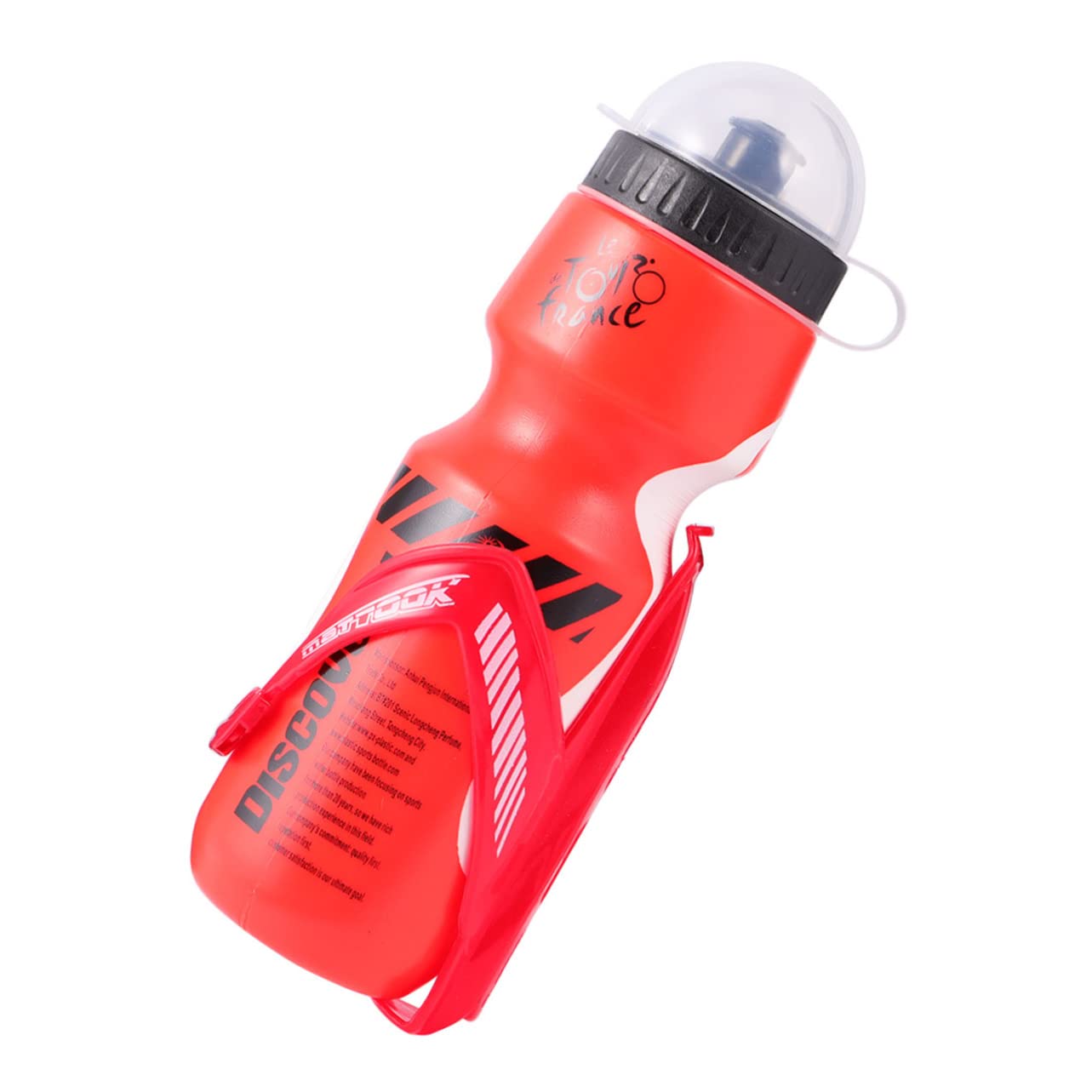 GAROZATION Mountainbike Trinkflasche Set Mit Flaschenhalter Robuste Kunststoff Wasserflasche Rot Ideal Für Radfahren Und Outdoor Aktivitäten Inklusive Halterung Für Einfachen Zugriff von GAROZATION