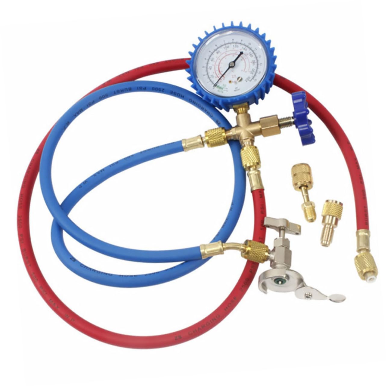 GARVALON Kältemittel Druckmessgerät Set Für Klimaanlagen AC Manifold Gauge Set Mit Farbcodierten Schläuchen Professionelles Werkzeug Für Die Wartung Von Kühlsystemen von GARVALON