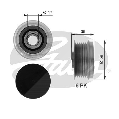 Gates Generatorfreilauf [Hersteller-Nr. OAP7039] für Alfa Romeo, BMW, Citroën, Fiat, Ford, Lancia, Opel, Peugeot, Suzuki von GATES