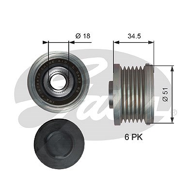 Gates Generatorfreilauf [Hersteller-Nr. OAP7218] für Mazda von GATES