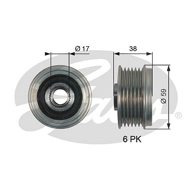 Gates Generatorfreilauf [Hersteller-Nr. OAP7168] für Hyundai, Kia von GATES