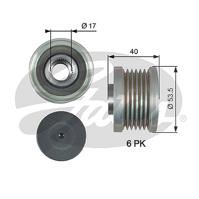 Gates Generatorfreilauf [Hersteller-Nr. OAP7179] für Nissan, Renault von GATES