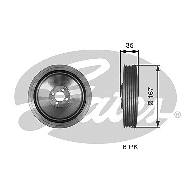 Gates Riemenscheibe, Kurbelwelle [Hersteller-Nr. TVD1135] für Alfa Romeo, Fiat, Jeep, Lancia, Opel, Saab, Suzuki von GATES