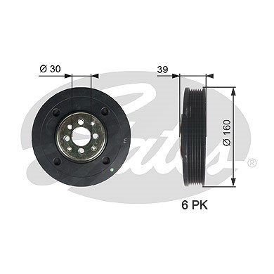 Gates Riemenscheibe, Kurbelwelle [Hersteller-Nr. TVD1004] für Audi, Ford, Seat, VW von GATES