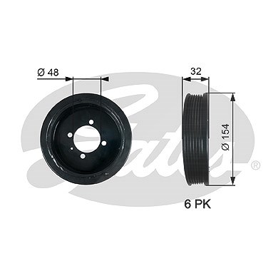 Gates Riemenscheibe, Kurbelwelle [Hersteller-Nr. TVD1130] für Chevrolet, Opel von GATES