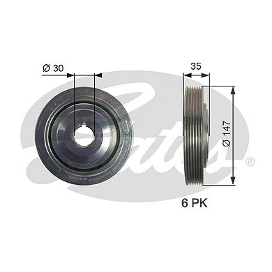 Gates Riemenscheibe, Kurbelwelle [Hersteller-Nr. TVD1101] für Citroën, Fiat, Lancia, Peugeot von GATES