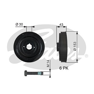 Gates Riemenscheibe, Kurbelwelle [Hersteller-Nr. TVD1005A] für Citroën, Fiat, Peugeot von GATES