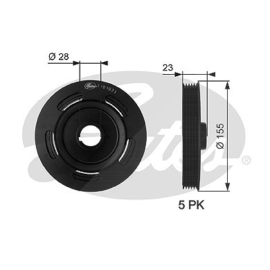 Gates Riemenscheibe, Kurbelwelle [Hersteller-Nr. TVD1023] für Mercedes-Benz von GATES