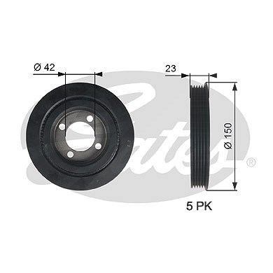 Gates Riemenscheibe, Kurbelwelle [Hersteller-Nr. TVD1026] für Citroën, Peugeot von GATES
