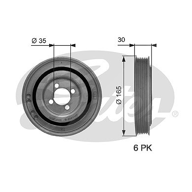 Gates Riemenscheibe, Kurbelwelle [Hersteller-Nr. TVD1032] für Alfa Romeo, Chevrolet, Citroën, Fiat, Ford, Lancia, Opel, Peugeot, Suzuki von GATES
