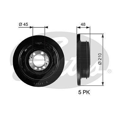 Gates Riemenscheibe, Kurbelwelle [Hersteller-Nr. TVD1039] für BMW, Opel von GATES