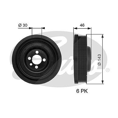 Gates Riemenscheibe, Kurbelwelle [Hersteller-Nr. TVD1040] für Audi, Seat, Skoda, VW von GATES
