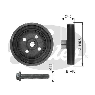 Gates Riemenscheibe, Kurbelwelle [Hersteller-Nr. TVD1057A] für Ford von GATES