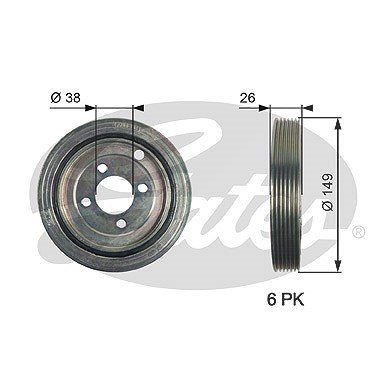 Gates Riemenscheibe, Kurbelwelle [Hersteller-Nr. TVD1104] für Peugeot von GATES