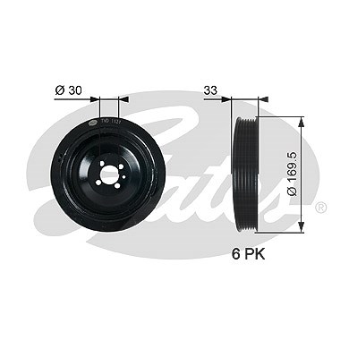 Gates Riemenscheibe, Kurbelwelle [Hersteller-Nr. TVD1131] für Opel, Saab von GATES