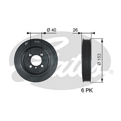 Gates Riemenscheibe, Kurbelwelle [Hersteller-Nr. TVD1129] für Kia, Hyundai von GATES