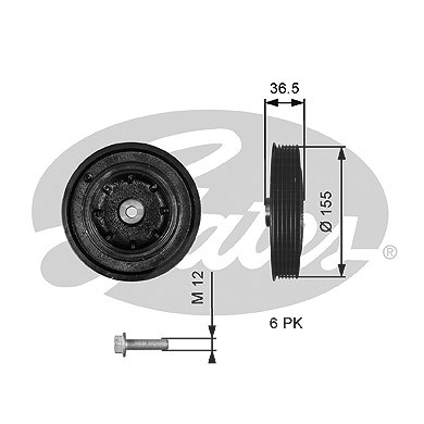 Gates Riemenscheibe, Kurbelwelle [Hersteller-Nr. TVD1128A] für Nissan, Opel, Renault von GATES