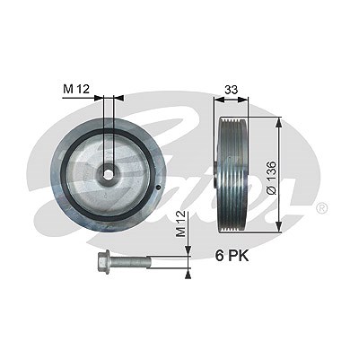 Gates Riemenscheibe, Kurbelwelle [Hersteller-Nr. TVD1008A] für Opel, Renault von GATES