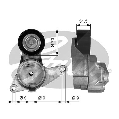 Gates Spannrolle, Keilrippenriemen [Hersteller-Nr. T38397] für Alfa Romeo, Cadillac, Chevrolet, Opel, Saab von GATES