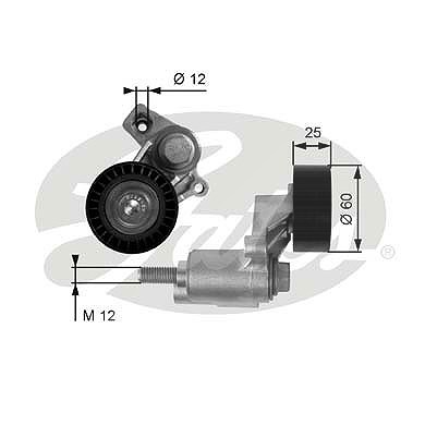 Gates Spannrolle, Keilrippenriemen [Hersteller-Nr. T38235] für Citroën, Fiat, Lancia, Peugeot, Suzuki von GATES