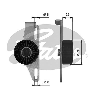 Gates Spannrolle, Keilrippenriemen [Hersteller-Nr. T39393] für Dacia, Renault von GATES