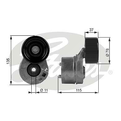 Gates Spannrolle, Keilrippenriemen [Hersteller-Nr. T38431] für Ford von GATES