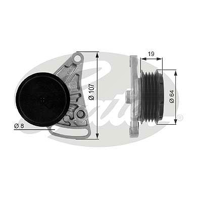 Gates Spannrolle, Keilrippenriemen [Hersteller-Nr. T38068] für Audi, Skoda, VW von GATES