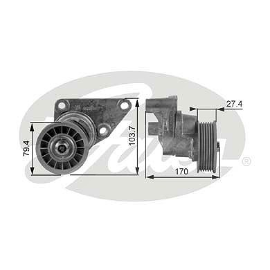 Gates Spannrolle, Keilrippenriemen [Hersteller-Nr. T38158] für Cadillac, Chevrolet, Gmc, Hummer, Isuzu von GATES