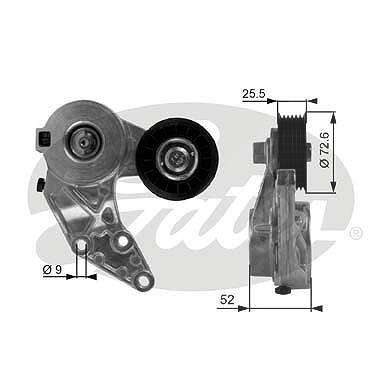 Gates Spannrolle, Keilrippenriemen [Hersteller-Nr. T38377] für Audi, Ford, Seat, VW von GATES