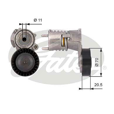 Gates Spannrolle, Keilrippenriemen [Hersteller-Nr. T39117] für Ford, Volvo von GATES