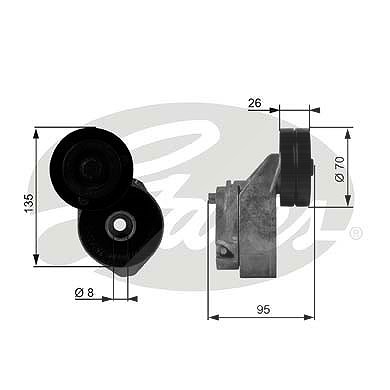 Gates Spannrolle, Keilrippenriemen [Hersteller-Nr. T38430] für Honda, Land Rover, Mg, Rover von GATES