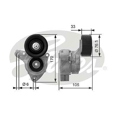 Gates Spannrolle, Keilrippenriemen [Hersteller-Nr. T38421] für Honda von GATES