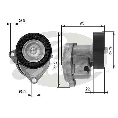 Gates Spannrolle, Keilrippenriemen [Hersteller-Nr. T38448] für Kia von GATES