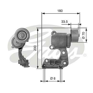 Gates Spannrolle, Keilrippenriemen [Hersteller-Nr. T38410] für Lexus, Toyota von GATES