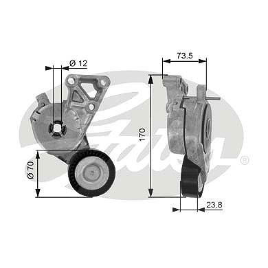 Gates Spannrolle, Keilrippenriemen [Hersteller-Nr. T38148] für Audi, Seat, Skoda, VW von GATES