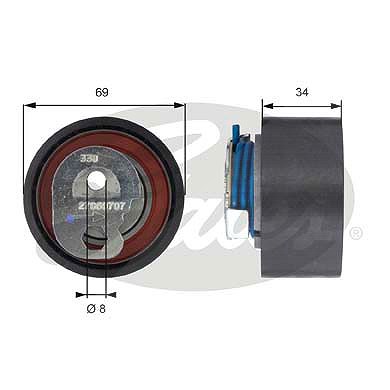 Gates Spannrolle, Zahnriemen [Hersteller-Nr. T43163] für Fiat, Iveco von GATES