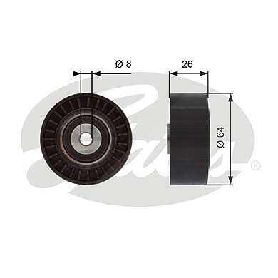 Gates Umlenk-/Führungsrolle, Keilrippenriemen [Hersteller-Nr. T38094] für Audi, Seat, Skoda, VW von GATES
