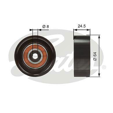 Gates Umlenk-/Führungsrolle, Keilrippenriemen [Hersteller-Nr. T38097] für Audi, Skoda, VW von GATES