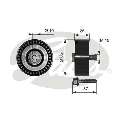 Gates Umlenk-/Führungsrolle, Keilrippenriemen [Hersteller-Nr. T36300] für Audi, Skoda, VW von GATES