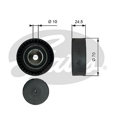 Gates Umlenk-/Führungsrolle, Keilrippenriemen [Hersteller-Nr. T38071] für BMW, Skoda von GATES
