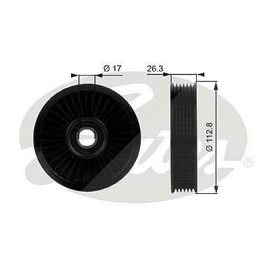 Gates Umlenk-/Führungsrolle, Keilrippenriemen [Hersteller-Nr. T38024] für Chevrolet, Daewoo, Gmc, Kia von GATES