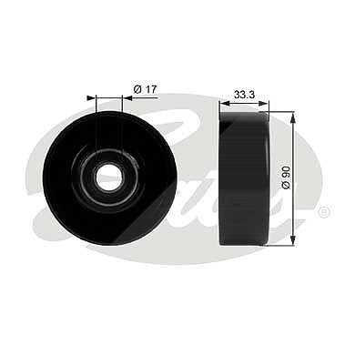 Gates Umlenk-/Führungsrolle, Keilrippenriemen [Hersteller-Nr. T38033] für Chrysler, Dodge, Jeep von GATES