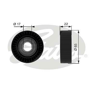 Gates Umlenk-/Führungsrolle, Keilrippenriemen [Hersteller-Nr. T36257] für Mercedes-Benz von GATES