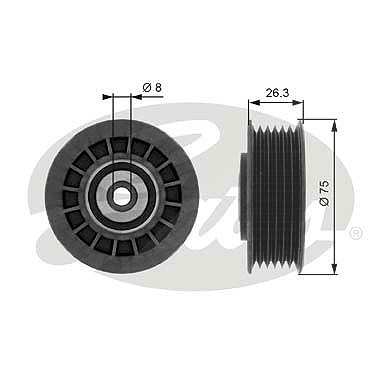 Gates Umlenk-/Führungsrolle, Keilrippenriemen [Hersteller-Nr. T38092] für Mercedes-Benz von GATES